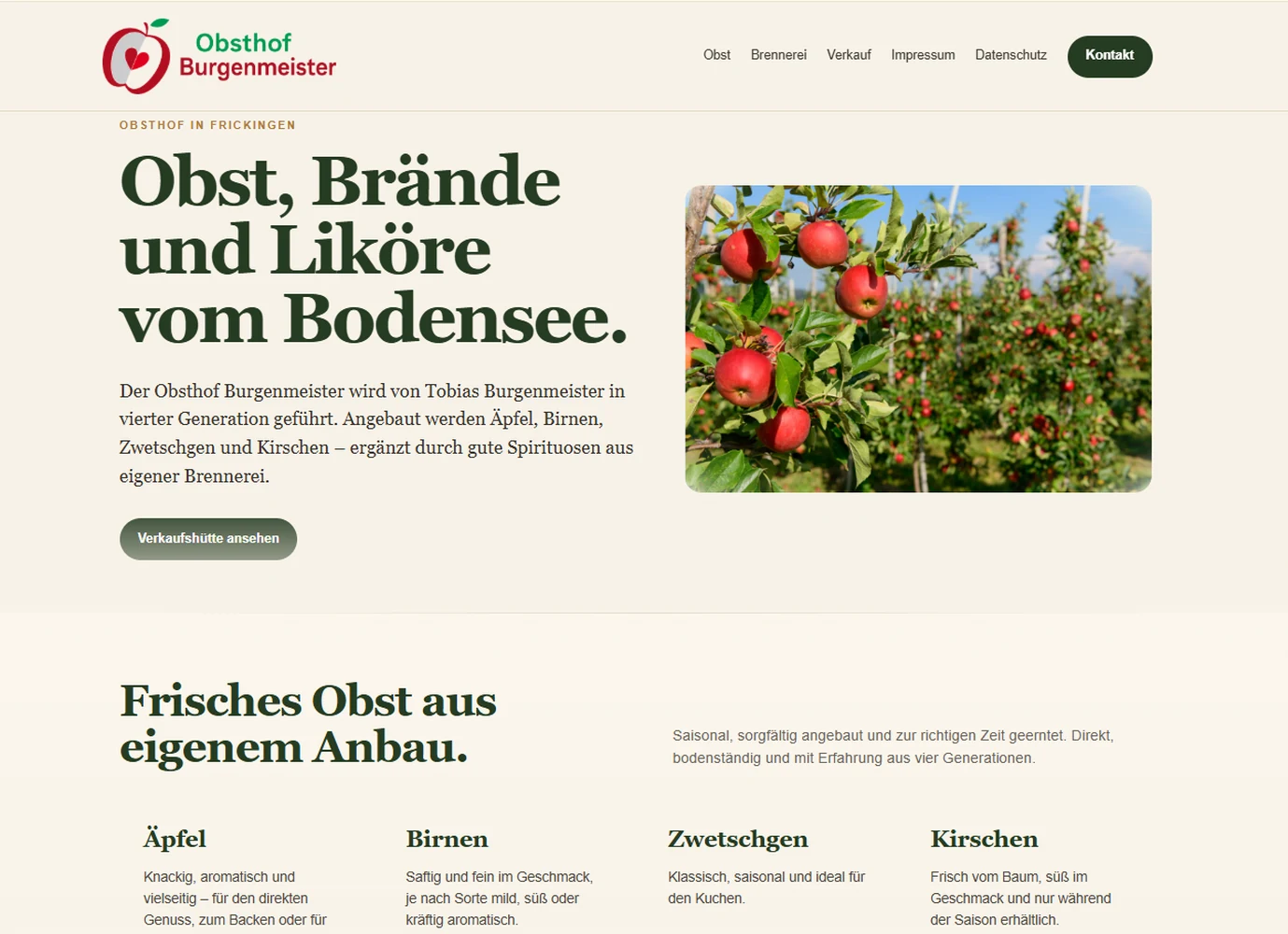 Nachher: modernes Redesign der Website von Allweier Bestattungen